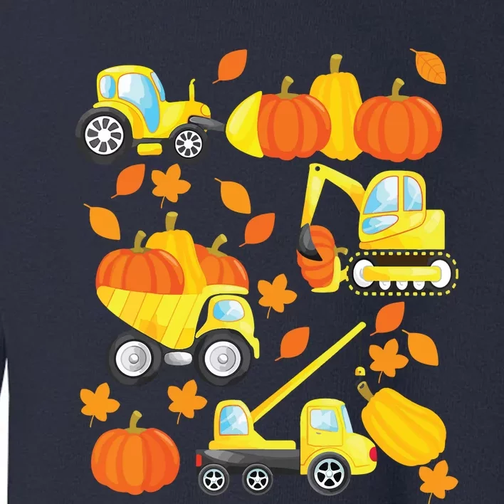 Excavator Construction Vehicles Pumpkin Halloween Boy Kids Toddler Sweatshirt