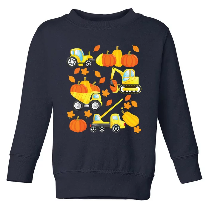 Excavator Construction Vehicles Pumpkin Halloween Boy Kids Toddler Sweatshirt