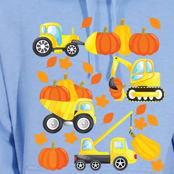 Excavator Construction Vehicles Pumpkin Halloween Boy Kids Unisex Surf Hoodie