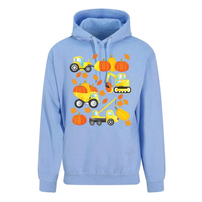 Excavator Construction Vehicles Pumpkin Halloween Boy Kids Unisex Surf Hoodie