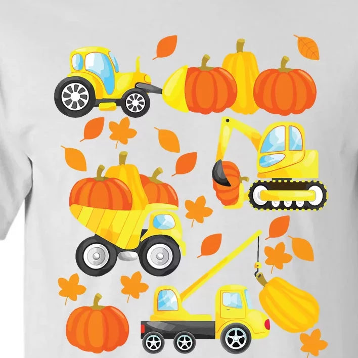 Excavator Construction Vehicles Pumpkin Halloween Boy Kids Tall T-Shirt