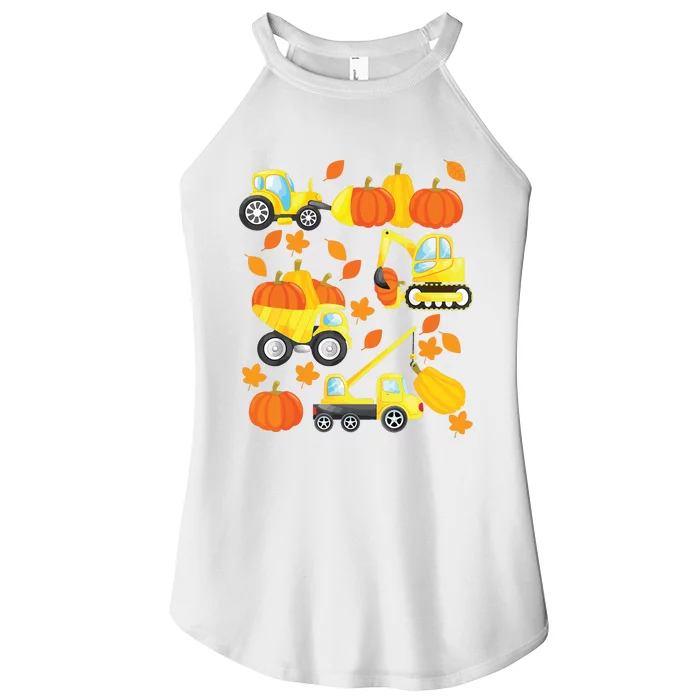 Excavator Construction Vehicles Pumpkin Halloween Boy Kids Women’s Perfect Tri Rocker Tank