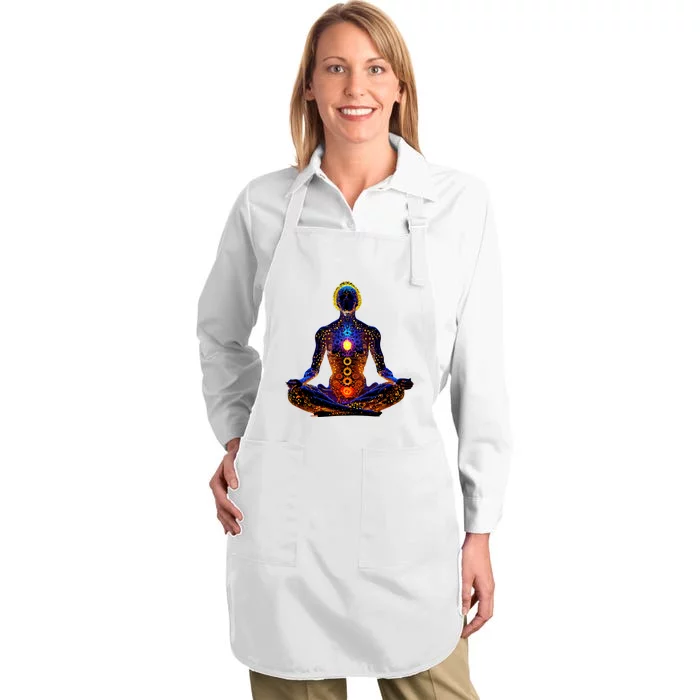 Energy Chakra Yoga Meditation Spiritual Full-Length Apron With Pocket