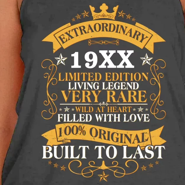 Extraordinary Custom Year Limited Edition Built To Last Personalize Birthday Women's Knotted Racerback Tank