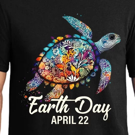 Earth Day 2024 Restore Earth Sea Turtle Art Save The Planet Pajama Set