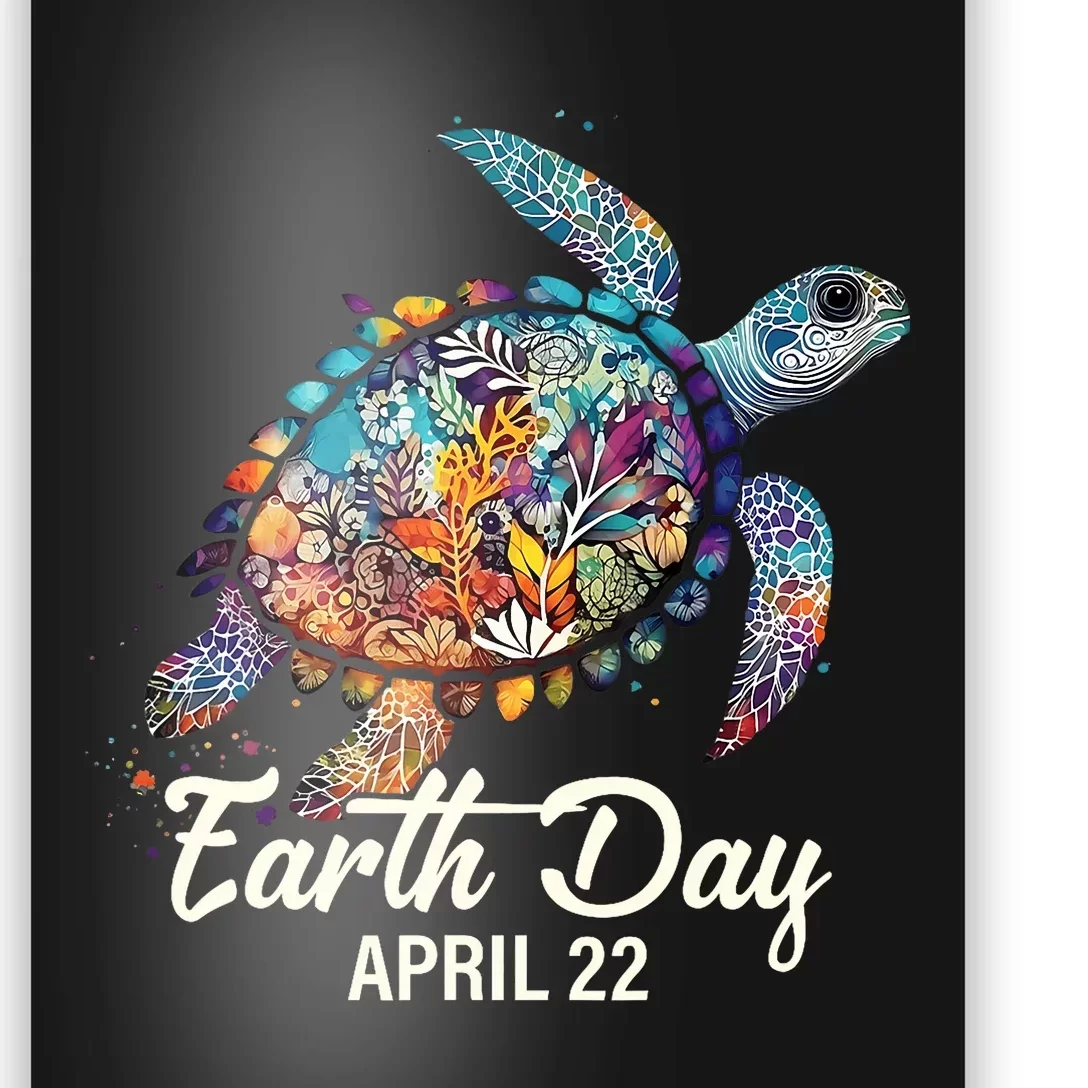 Earth Day 2024 Restore Earth Sea Turtle Art Save The Planet Poster