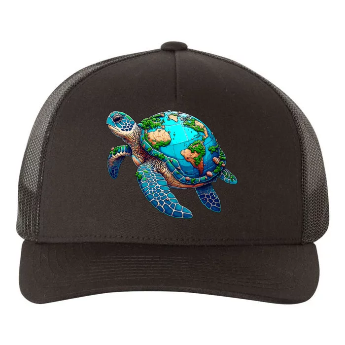 Earth Day 2024 Restore Earth Sea Turtle Art Save The Planet Yupoong Adult 5-Panel Trucker Hat