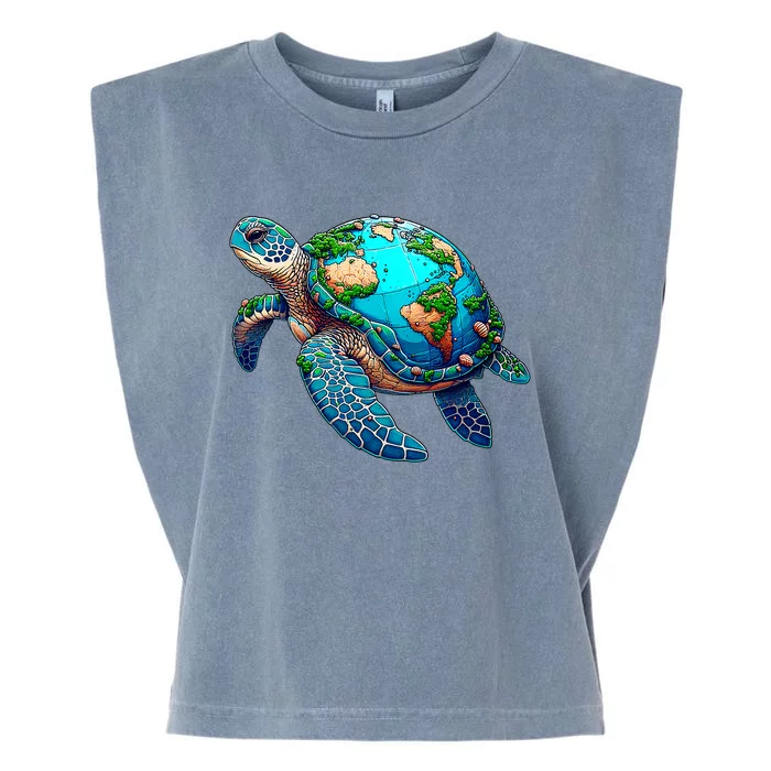 Earth Day 2024 Restore Earth Sea Turtle Art Save The Planet Garment-Dyed Women's Muscle Tee