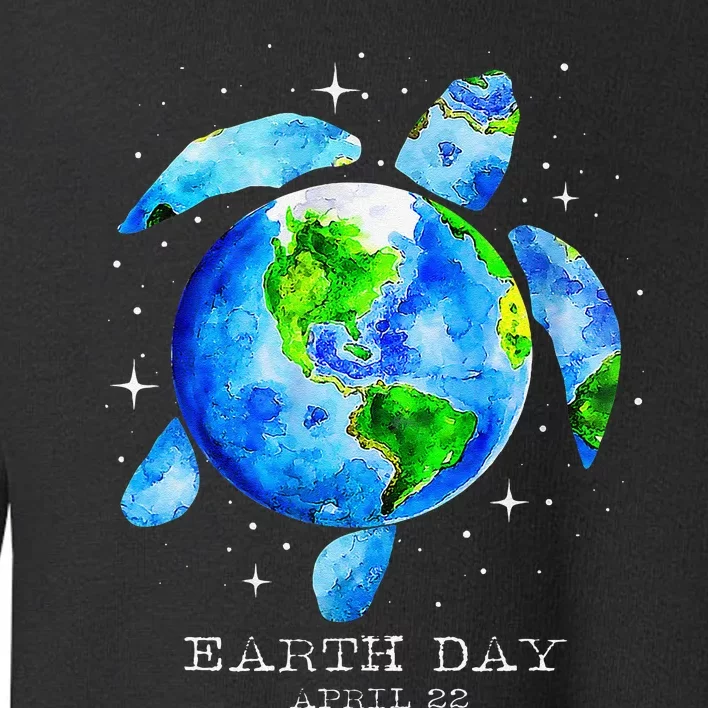 Earth Day 2024 Restore Earth Sea Turtle Art Save The Planet Gift Toddler Sweatshirt