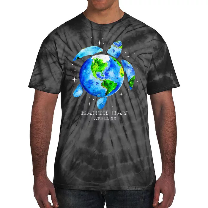 Earth Day 2024 Restore Earth Sea Turtle Art Save The Planet Gift Tie-Dye T-Shirt