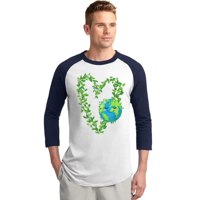 Earth Day 2024 Heart Earth Day Baseball Sleeve Shirt