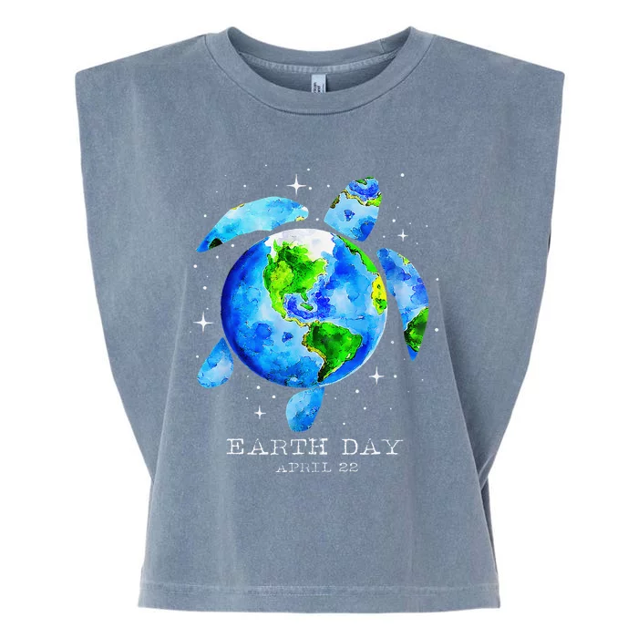 Earth Day 2024 Restore Earth Sea Turtle Art Save The Planet Garment-Dyed Women's Muscle Tee