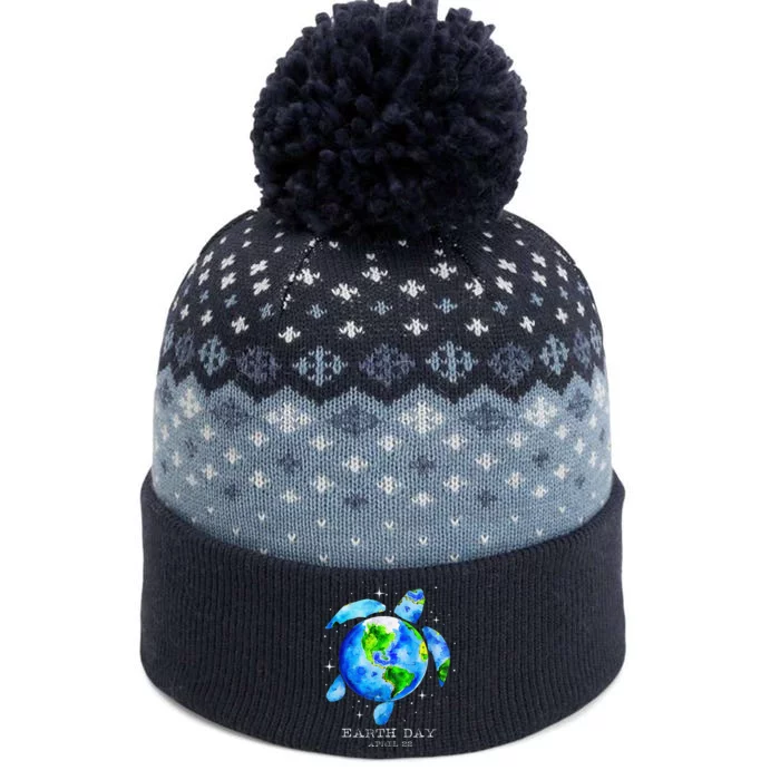 Earth Day 2024 Restore Earth Sea Turtle Art Save The Planet The Baniff Cuffed Pom Beanie