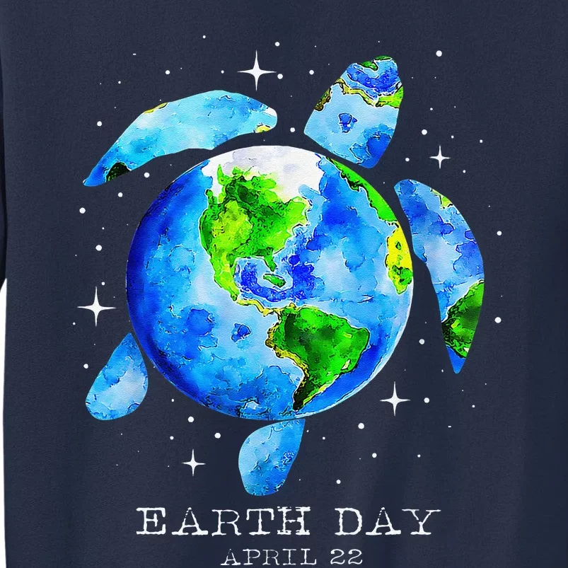 Earth Day 2024 Restore Earth Sea Turtle Art Save The Planet Sweatshirt