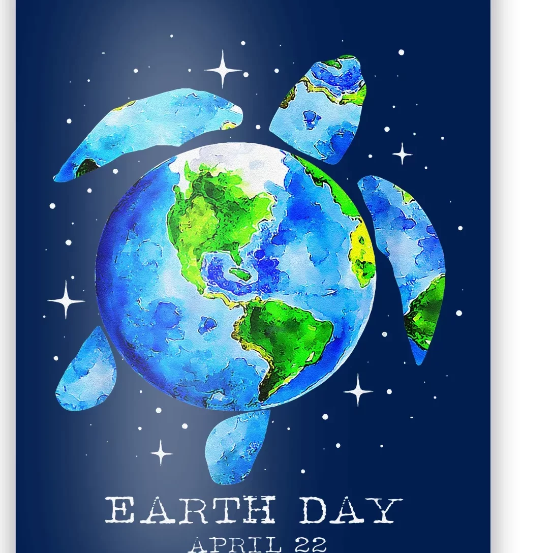 Earth Day 2024 Restore Earth Sea Turtle Art Save The Planet Poster