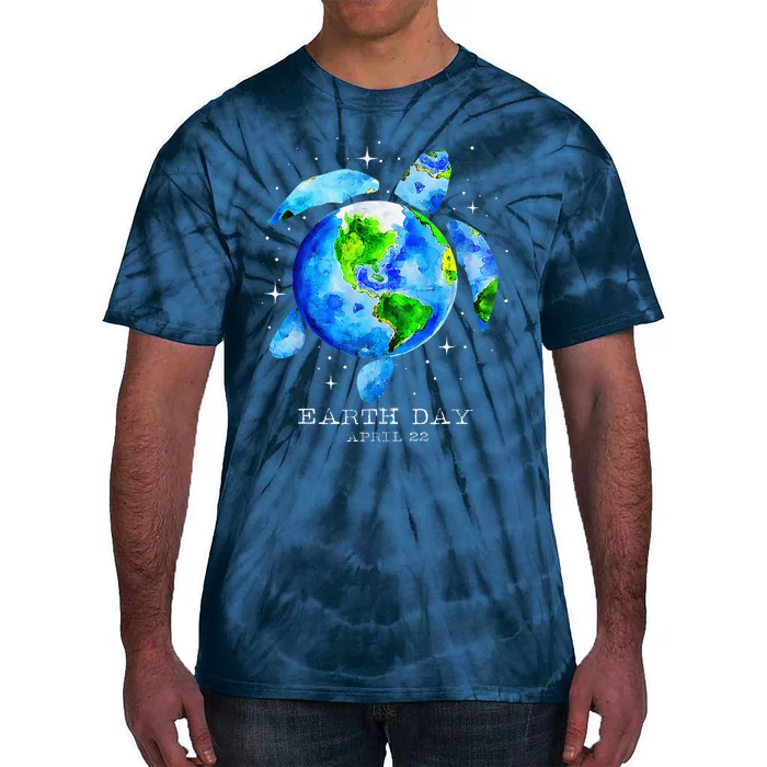 Earth Day 2024 Restore Earth Sea Turtle Art Save The Planet Tie-Dye T-Shirt