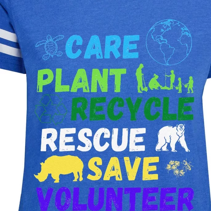 Earth Day 2023 Save Bees Rescue Animals Plant Trees Recycle Enza Ladies Jersey Football T-Shirt