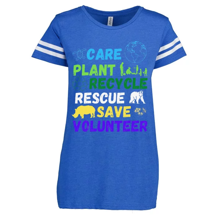 Earth Day 2023 Save Bees Rescue Animals Plant Trees Recycle Enza Ladies Jersey Football T-Shirt