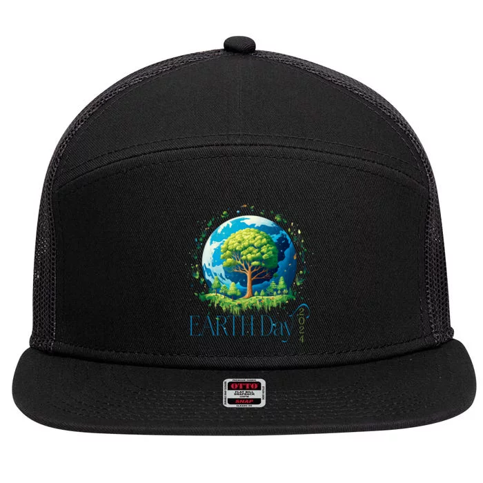 Earth Day 2024 Environmental International Awareness 7 Panel Mesh Trucker Snapback Hat