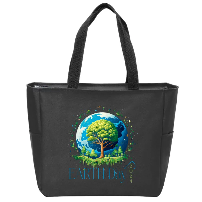 Earth Day 2024 Environmental International Awareness Zip Tote Bag