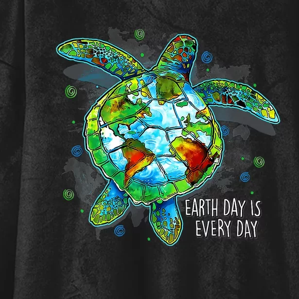 Earth Day 2024 Restore Recycle Sea Turtle Save The Planet Hooded Wearable Blanket