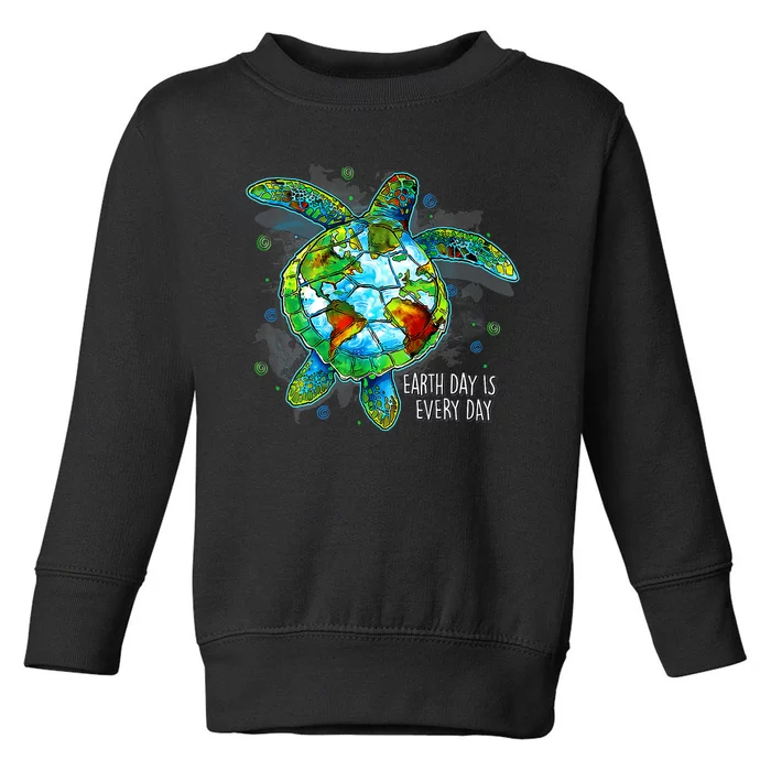 Earth Day 2024 Restore Recycle Sea Turtle Save The Planet Toddler Sweatshirt