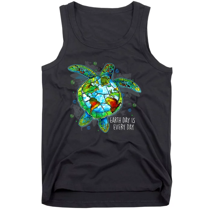 Earth Day 2024 Restore Recycle Sea Turtle Save The Planet Tank Top