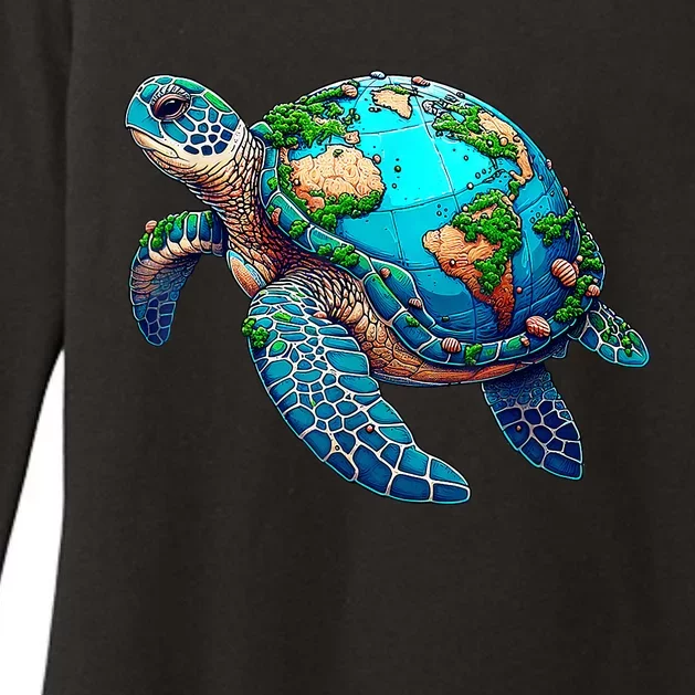 Earth Day 2024 Restore Earth Sea Turtle Art Save The Planet Womens CVC Long Sleeve Shirt