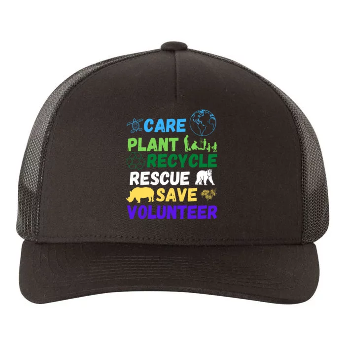 Earth Day 2024 Save Bees Rescue Animals Plant Trees Recycle Yupoong Adult 5-Panel Trucker Hat