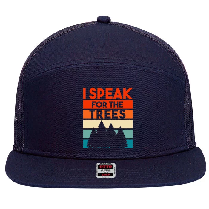 Earth Day 2020 Design Speak For The Trees Environtal Protective Gift 7 Panel Mesh Trucker Snapback Hat