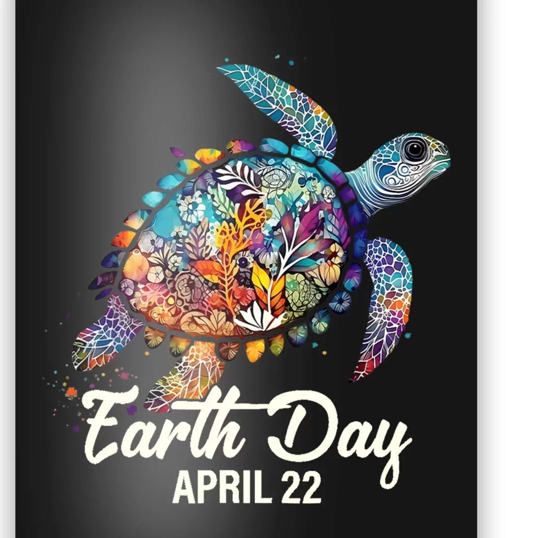 Earth Day 2024 Restore Earth Sea Turtle Art Save The Planet Poster