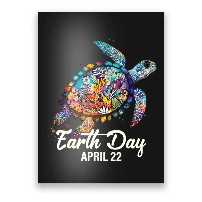 Earth Day 2024 Restore Earth Sea Turtle Art Save The Planet Poster