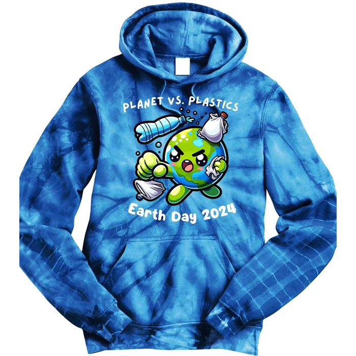 Earth Day 2024 Planet Vs Plastics Tie Dye Hoodie