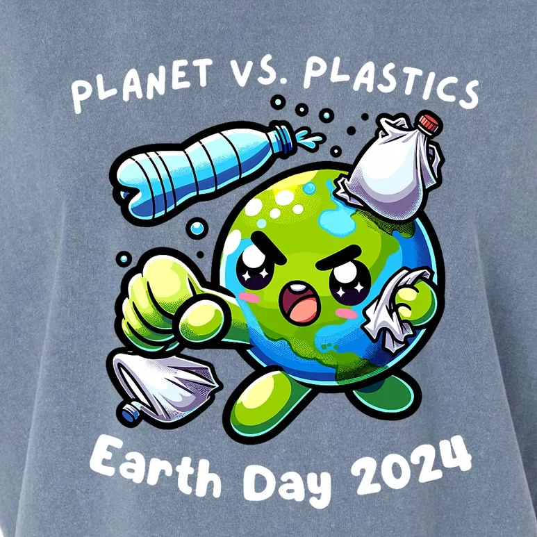 Earth Day 2024 Planet Vs Plastics Garment-Dyed Women's Muscle Tee