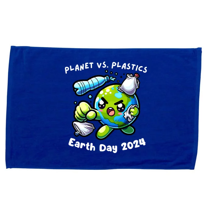 Earth Day 2024 Planet Vs Plastics Microfiber Hand Towel