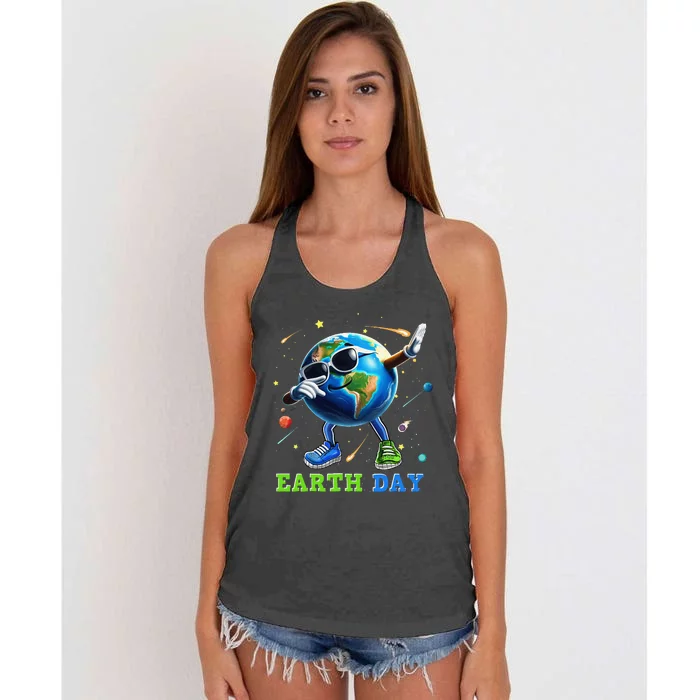 Earth Day 2024 Funny Earth Day Dab Women's Knotted Racerback Tank