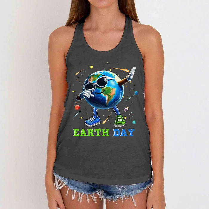 Earth Day 2024 Funny Earth Day Dab Women's Knotted Racerback Tank