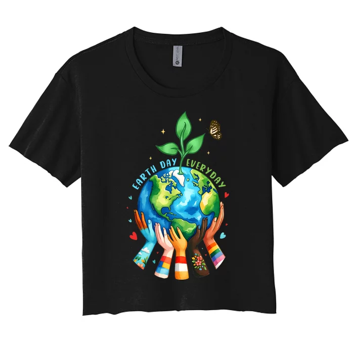 Earth Day 2024 Everyday Protect Environment Save The Planet Women's Crop Top Tee