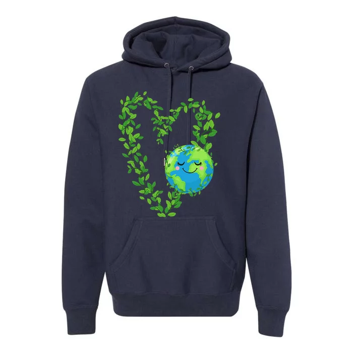 Earth Day 2024 Heart Earth Day Love Premium Hoodie