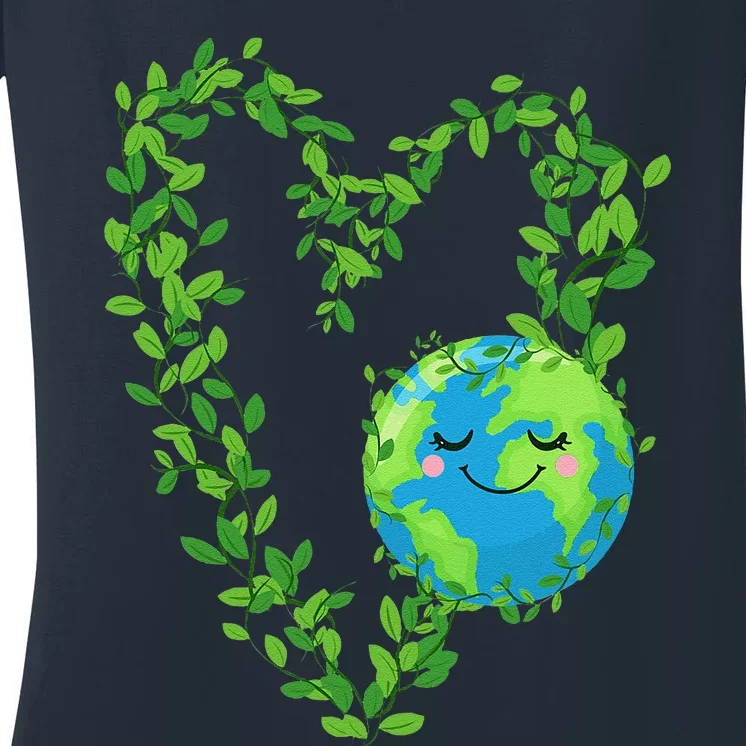 Earth Day 2024 Heart Earth Day Love Women's V-Neck T-Shirt