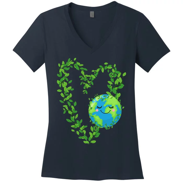 Earth Day 2024 Heart Earth Day Love Women's V-Neck T-Shirt