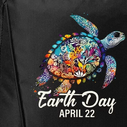 Earth Day 2024 Restore Earth Sea Turtle Art Save The Planet City Backpack