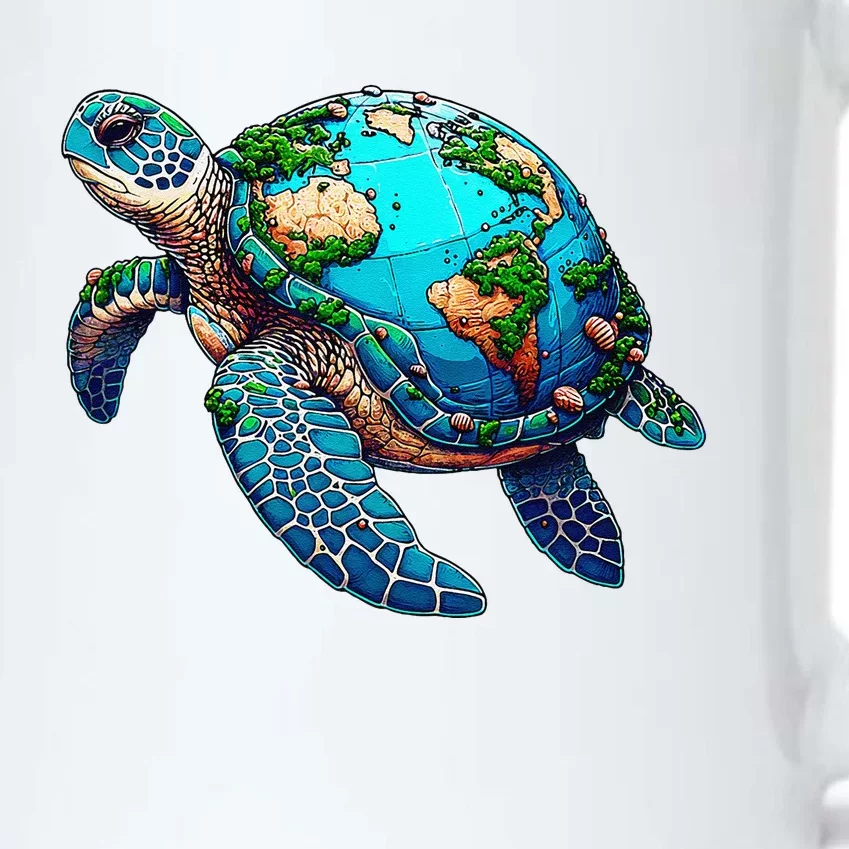 Earth Day 2024 Restore Earth Sea Turtle Art Save The Planet Black Color Changing Mug