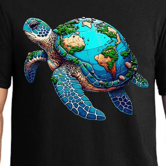 Earth Day 2024 Restore Earth Sea Turtle Art Save The Planet Pajama Set