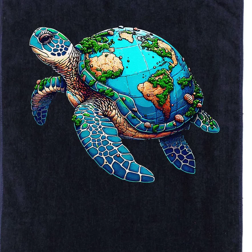 Earth Day 2024 Restore Earth Sea Turtle Art Save The Planet Platinum Collection Golf Towel