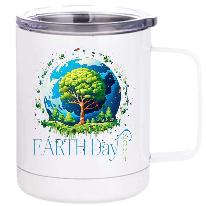 Earth Day 2024 Environmental International Awareness Front & Back 12oz Stainless Steel Tumbler Cup