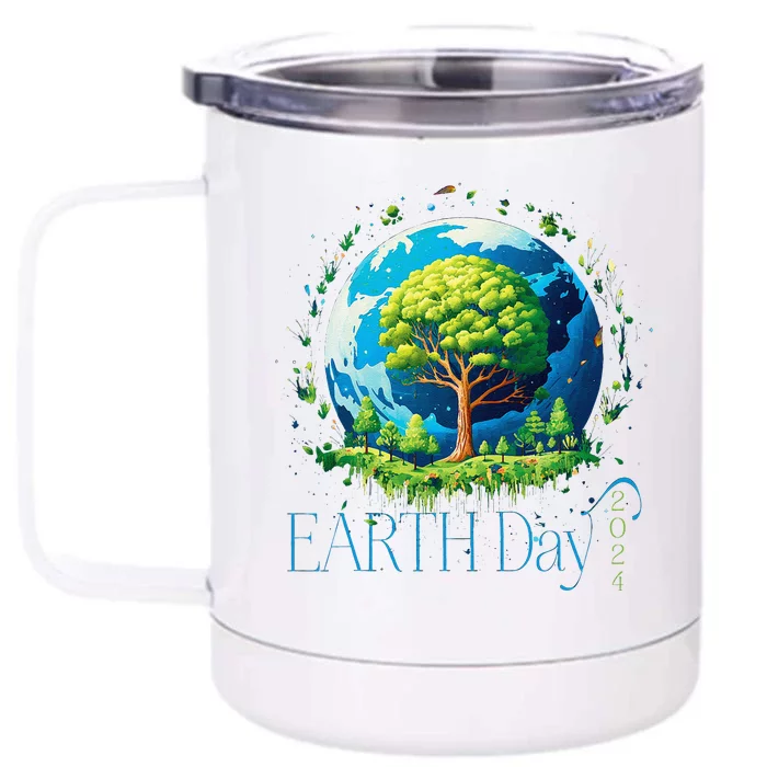 Earth Day 2024 Environmental International Awareness Front & Back 12oz Stainless Steel Tumbler Cup