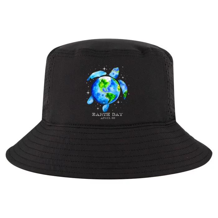 Earth Day 22 April 2024 Restore Earth Sea Turtle Art Save The Planet Cool Comfort Performance Bucket Hat