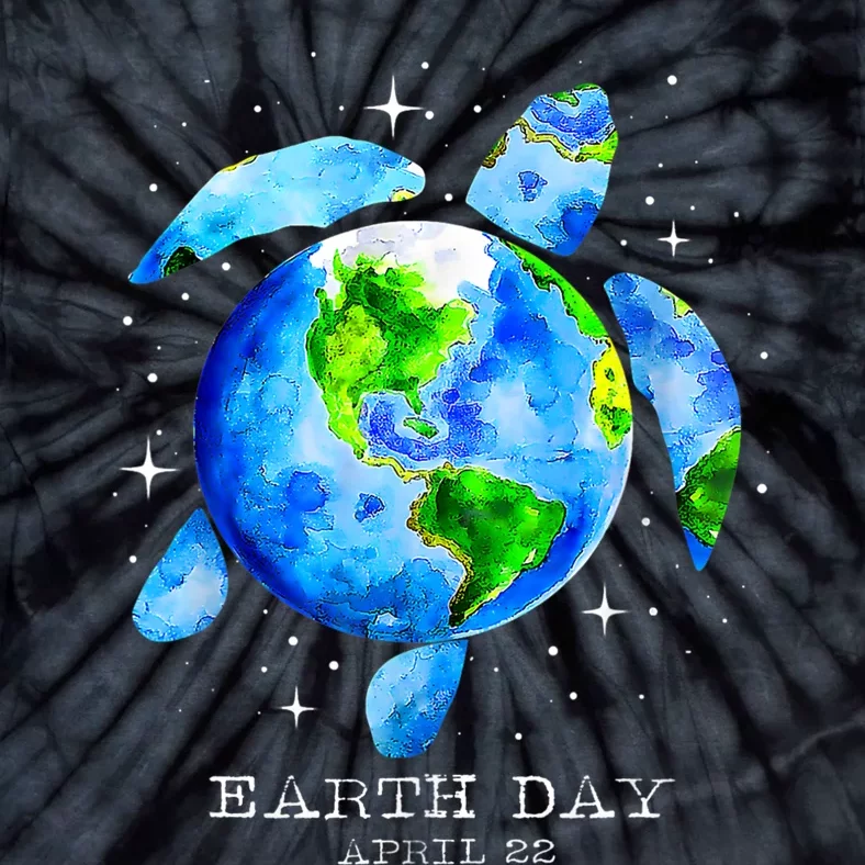 Earth Day 22 April 2024 Restore Earth Sea Turtle Art Save The Planet Tie-Dye T-Shirt