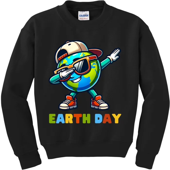 Earth Day 2024 Funny Earth Day Dab Kids Sweatshirt